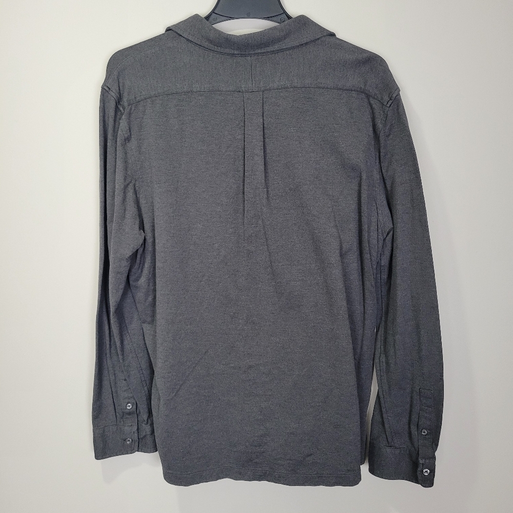 Polo Ralph Lauren Men's Cotton Gray Long Sleeve 1/4 Button Up Polo Size XL Logo - Picture 7 of 7
